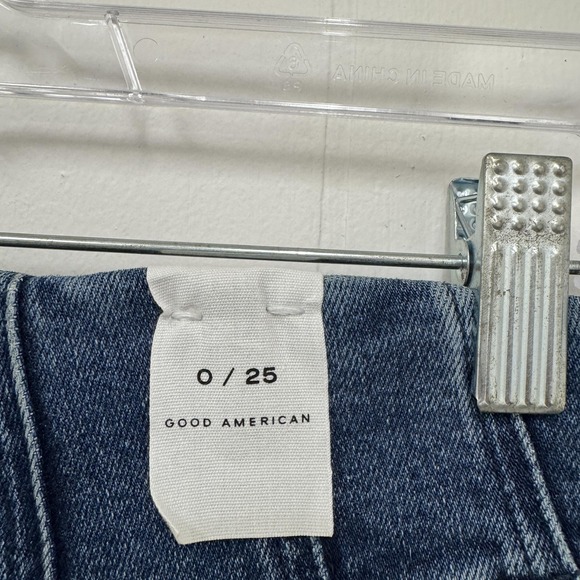 Good American Jeans Womens 0/25 Blue Good Legs High Rise Skinny Side Zip 29" - Picture 10 of 15